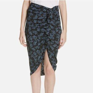Veronica Beard Asymmetrical Ruffle Floral Skirt